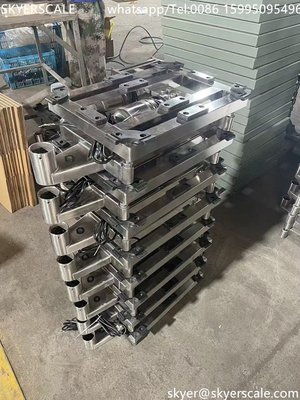 Elektronische Bankgewichtswaage 50x40cm 250kg mit A12E-Wagen
